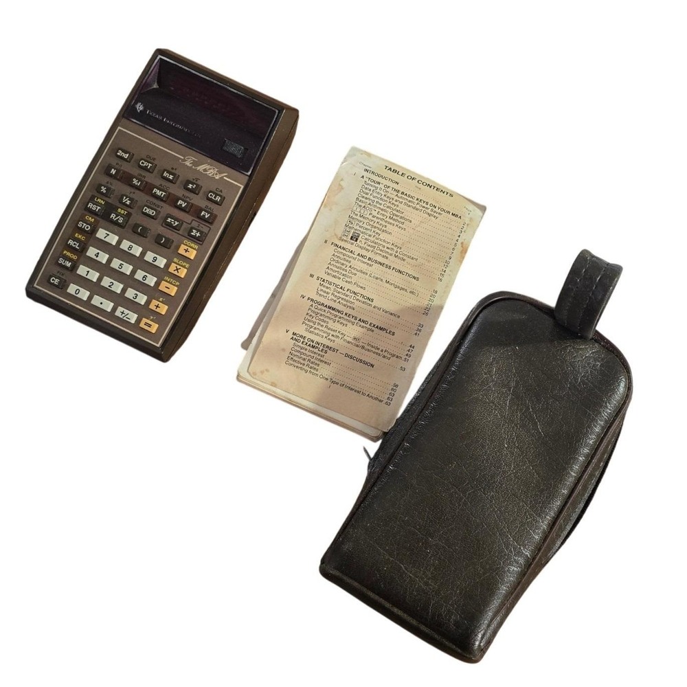 Vintage Texas Instruments The MBA Financial‎ Calculator LED 1977 Case Manual